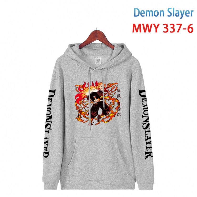 Demon Slayer Kimets Cartoon Sleeve Hooded Patch Pocket Cotton Sweatshirt from S to 4XL  MWY 337 6