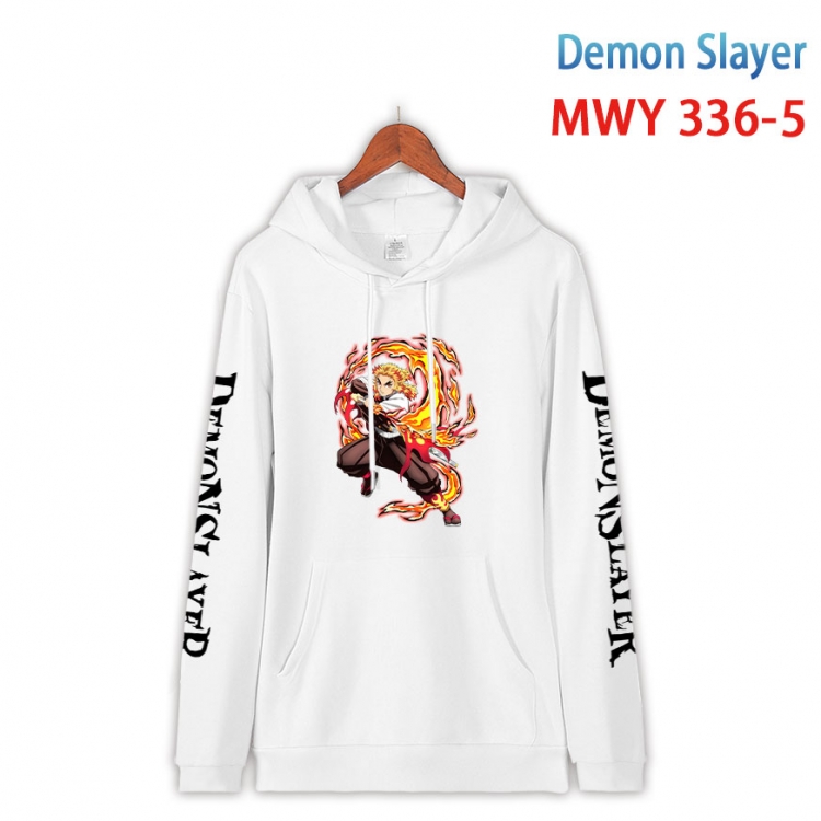 Demon Slayer Kimets Cartoon Sleeve Hooded Patch Pocket Cotton Sweatshirt from S to 4XL MWY 336 5