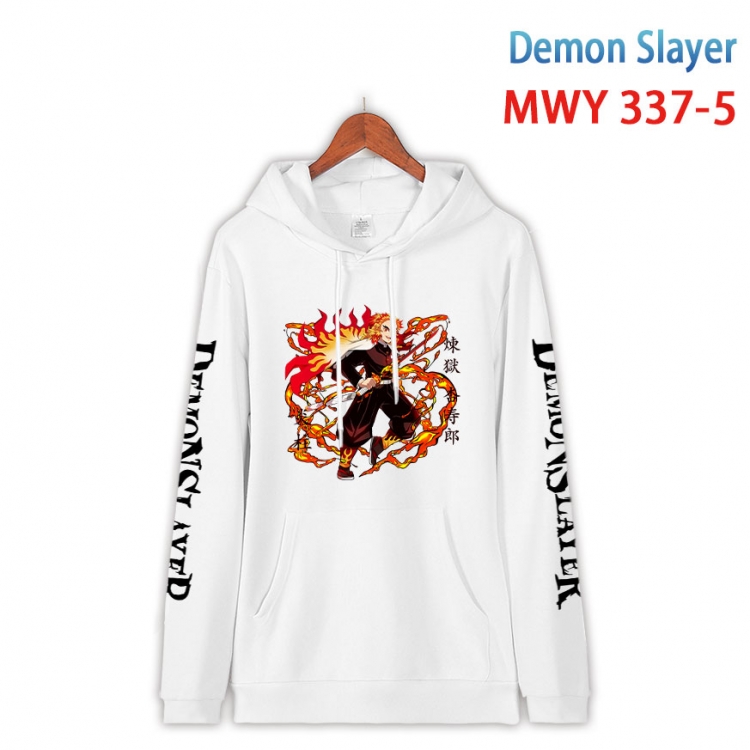 Demon Slayer Kimets Cartoon Sleeve Hooded Patch Pocket Cotton Sweatshirt from S to 4XL MWY 337 5