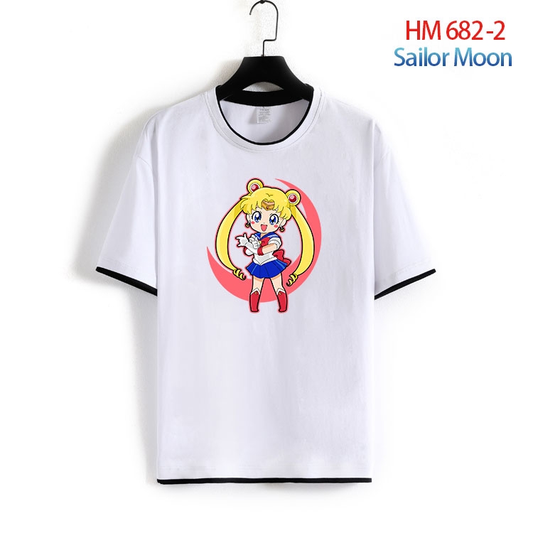 sailormoon Full Color Loose short sleeve cotton T-shirt  from S to 6XL  HM 682 2