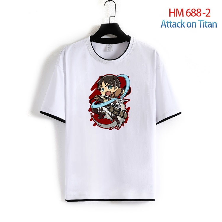 Shingeki no Kyojin Full Color Loose short sleeve cotton T-shirt  from S to 6XL  HM 688 2