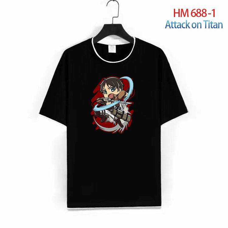 Shingeki no Kyojin Full Color Loose short sleeve cotton T-shirt  from S to 6XL  HM 688 1