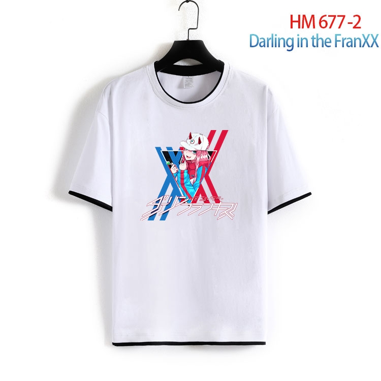 DARLING in the FRANX Color Loose short sleeve cotton T-shirt  from S to 6XL HM 677 2