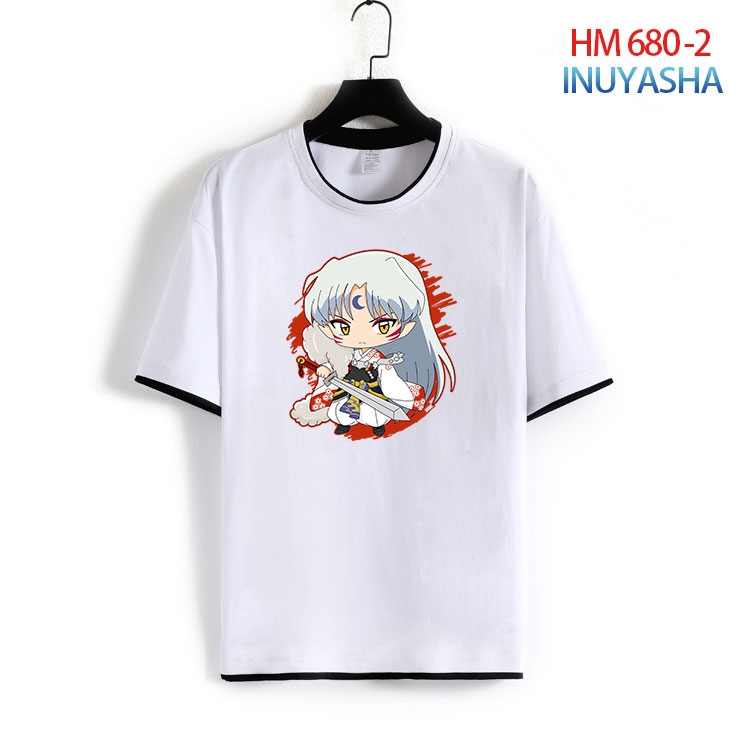 Inuyasha Color Loose short sleeve cotton T-shirt  from S to 6XL  HM 680 2