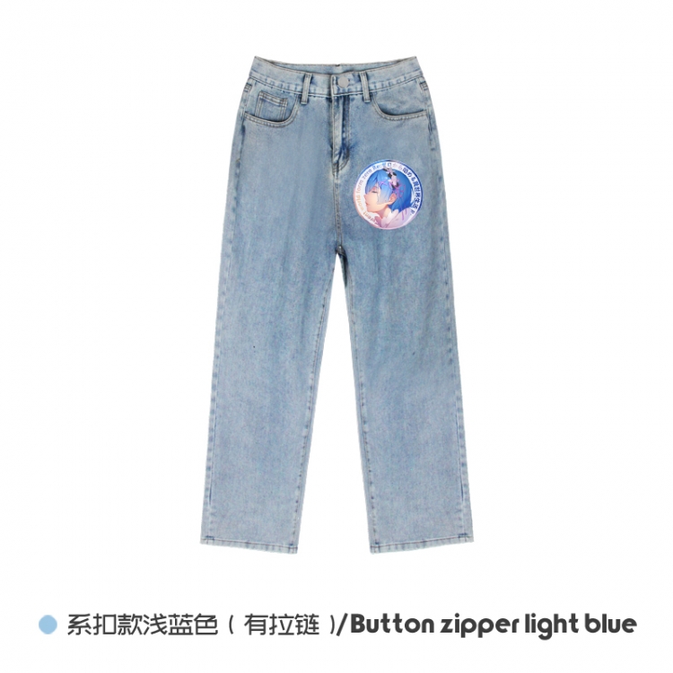 Re:Zero kara Hajimeru Isekai Seikatsu Elasticated No-Zip Denim Trousers from M to 3XL NZCK03-10