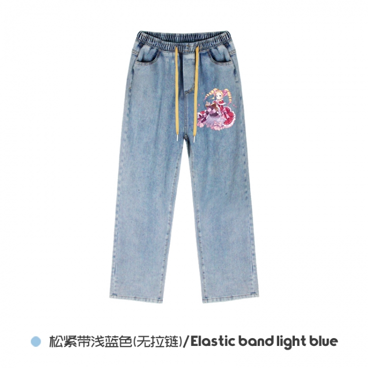 Re:Zero kara Hajimeru Isekai Seikatsu Elasticated No-Zip Denim Trousers from M to 3XL NZCK02-8
