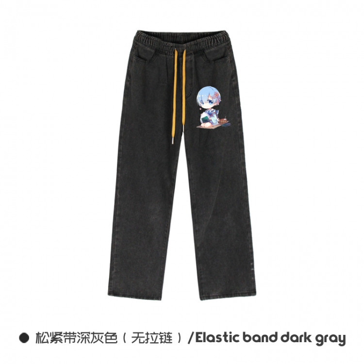 Re:Zero kara Hajimeru Isekai Seikatsu Elasticated No-Zip Denim Trousers from M to 3XL  NZCK01-2