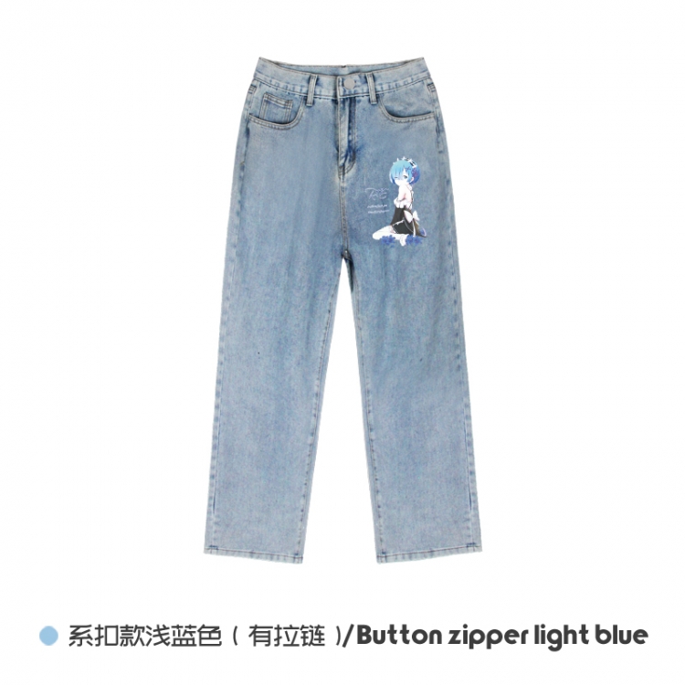 Re:Zero kara Hajimeru Isekai Seikatsu Elasticated No-Zip Denim Trousers from M to 3XL  NZCK03-5