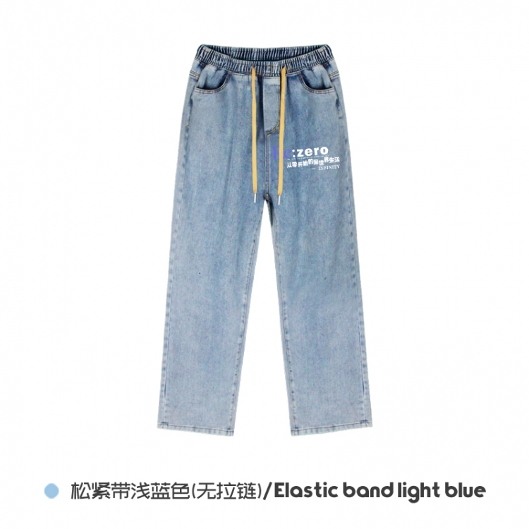 Re:Zero kara Hajimeru Isekai Seikatsu Elasticated No-Zip Denim Trousers from M to 3XL  NZCK02-12