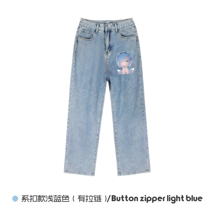 Re:Zero kara Hajimeru Isekai Seikatsu Elasticated No-Zip Denim Trousers from M to 3XL  NZCK03-7