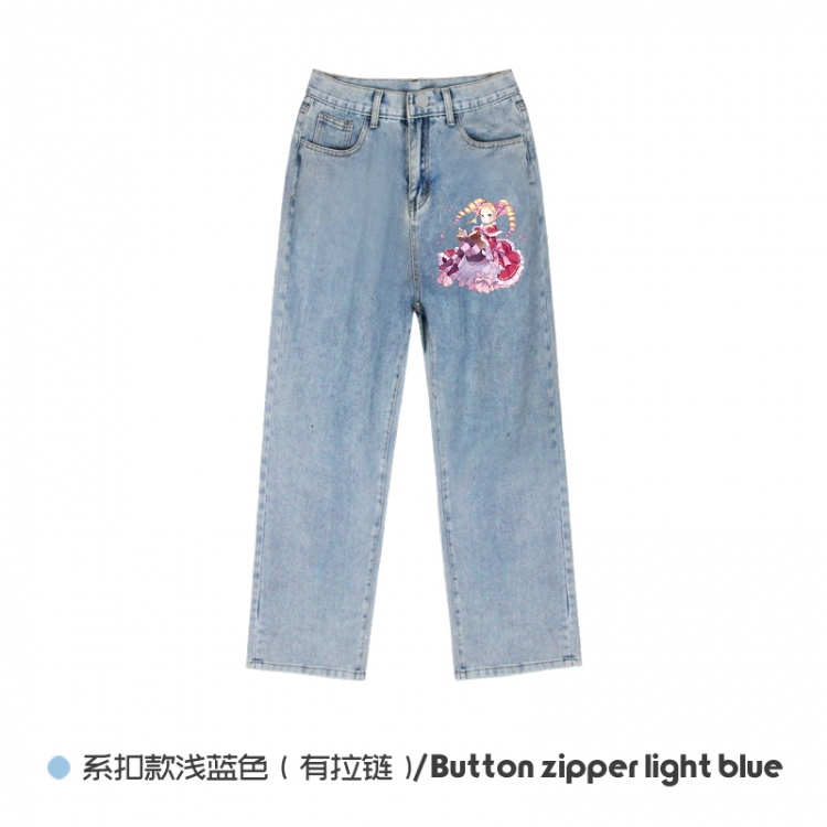 Re:Zero kara Hajimeru Isekai Seikatsu Elasticated No-Zip Denim Trousers from M to 3XL NZCK03-8