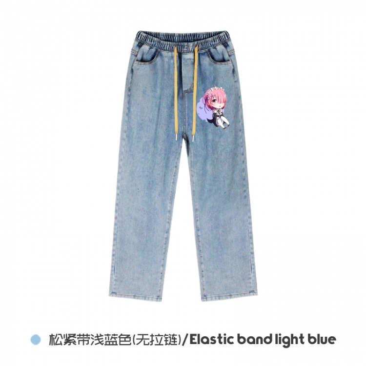 Re:Zero kara Hajimeru Isekai Seikatsu Elasticated No-Zip Denim Trousers from M to 3XL  NZCK02-3