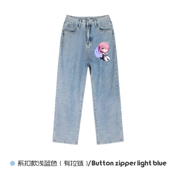 Re:Zero kara Hajimeru Isekai Seikatsu Elasticated No-Zip Denim Trousers from M to 3XL NZCK03-3