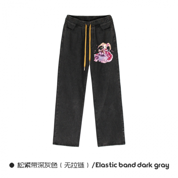 Re:Zero kara Hajimeru Isekai Seikatsu Elasticated No-Zip Denim Trousers from M to 3XL  NZCK01-8