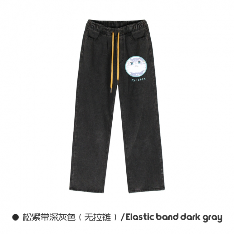 Re:Zero kara Hajimeru Isekai Seikatsu Elasticated No-Zip Denim Trousers from M to 3XL  NZCK01-9