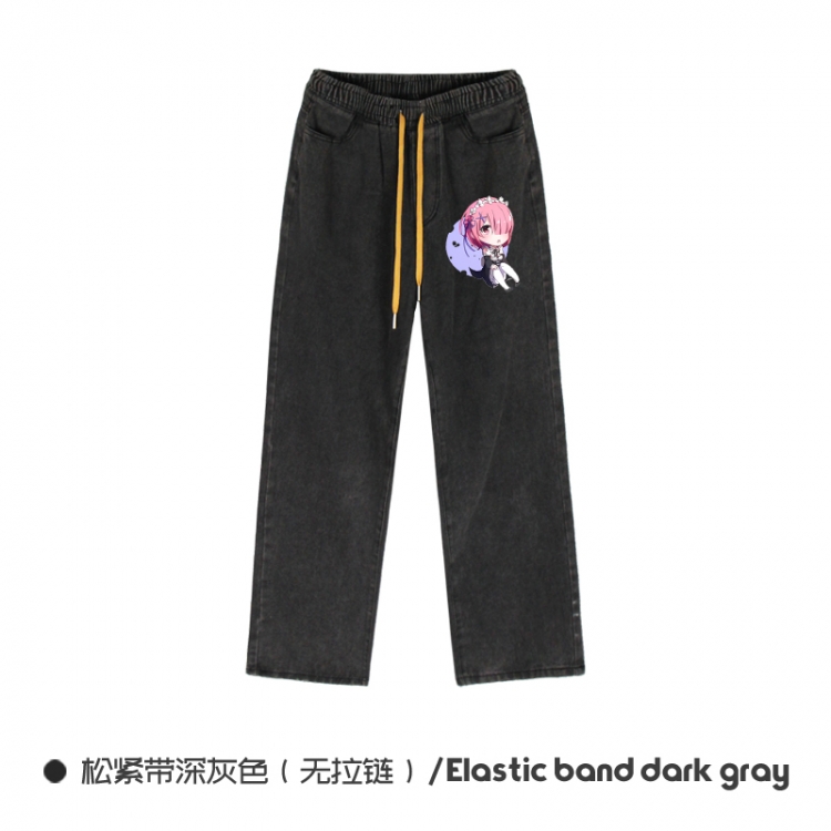 Re:Zero kara Hajimeru Isekai Seikatsu Elasticated No-Zip Denim Trousers from M to 3XL  NZCK01-3