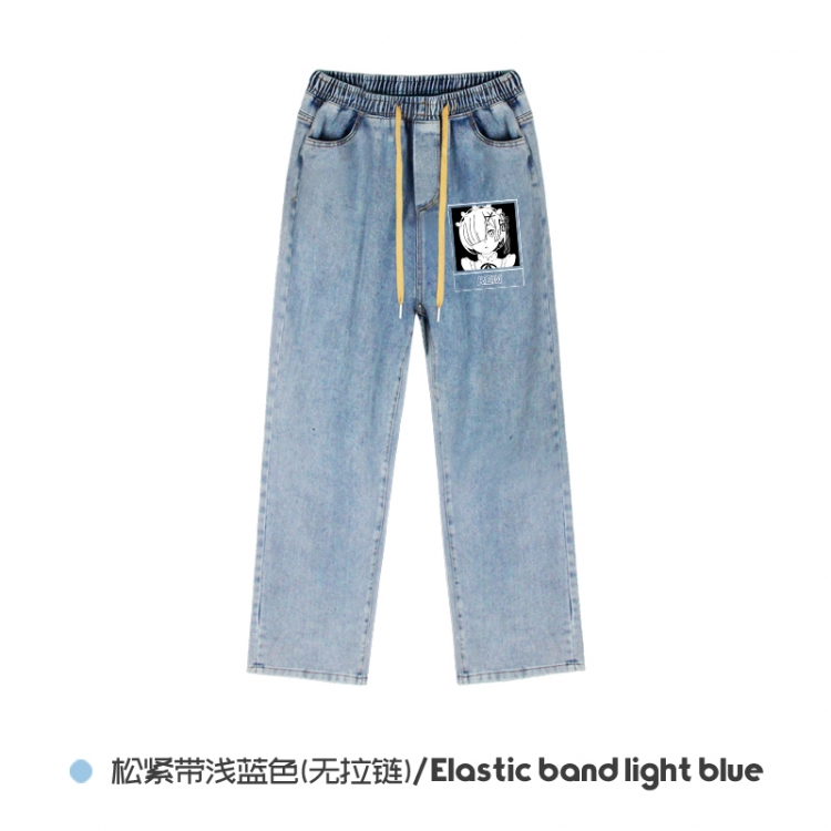 Re:Zero kara Hajimeru Isekai Seikatsu Elasticated No-Zip Denim Trousers from M to 3XL  NZCK02-11