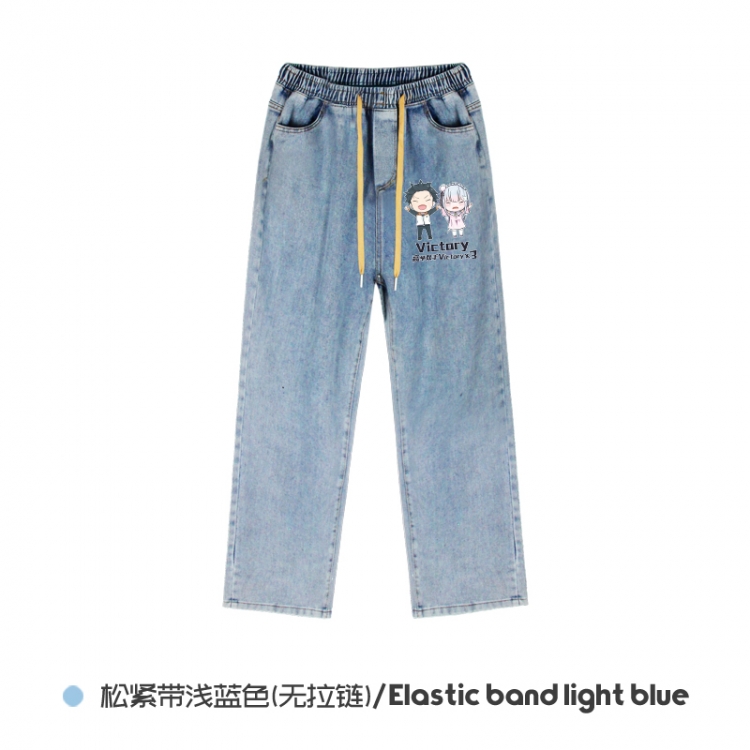 Re:Zero kara Hajimeru Isekai Seikatsu Elasticated No-Zip Denim Trousers from M to 3XL  NZCK02-6