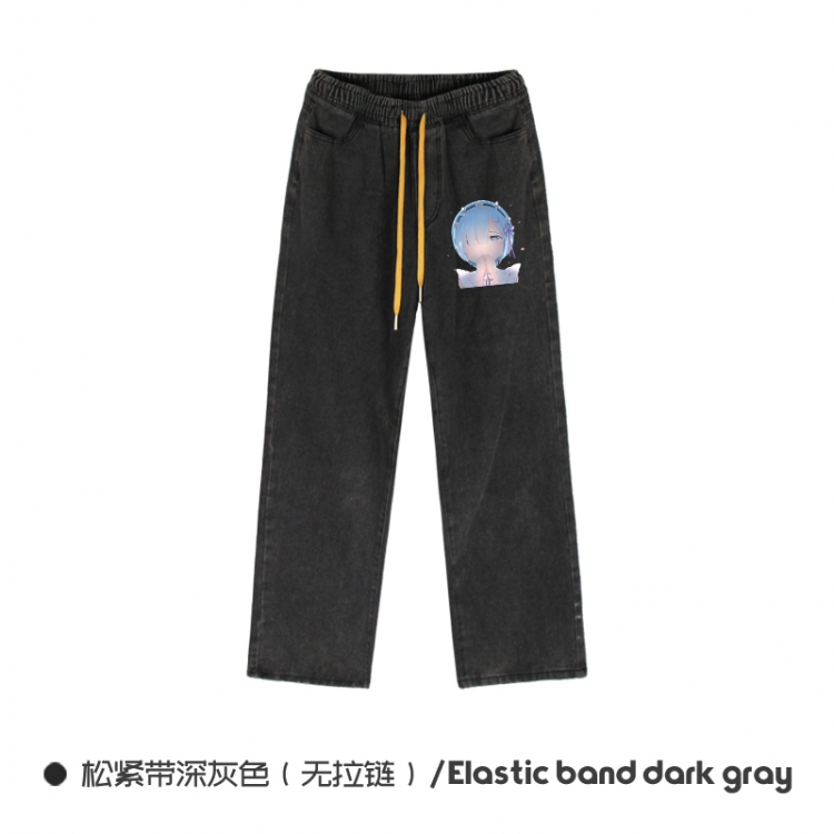 Re:Zero kara Hajimeru Isekai Seikatsu Elasticated No-Zip Denim Trousers from M to 3XL  NZCK01-7