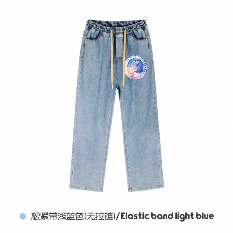 Re:Zero kara Hajimeru Isekai Seikatsu Elasticated No-Zip Denim Trousers from M to 3XL  NZCK02-10