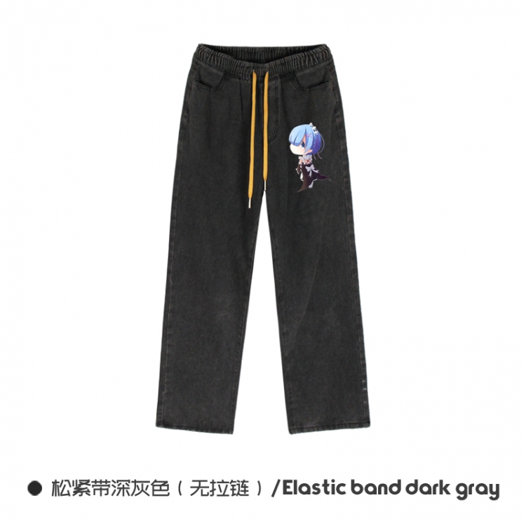 Re:Zero kara Hajimeru Isekai Seikatsu Elasticated No-Zip Denim Trousers from M to 3XL  NZCK01-4
