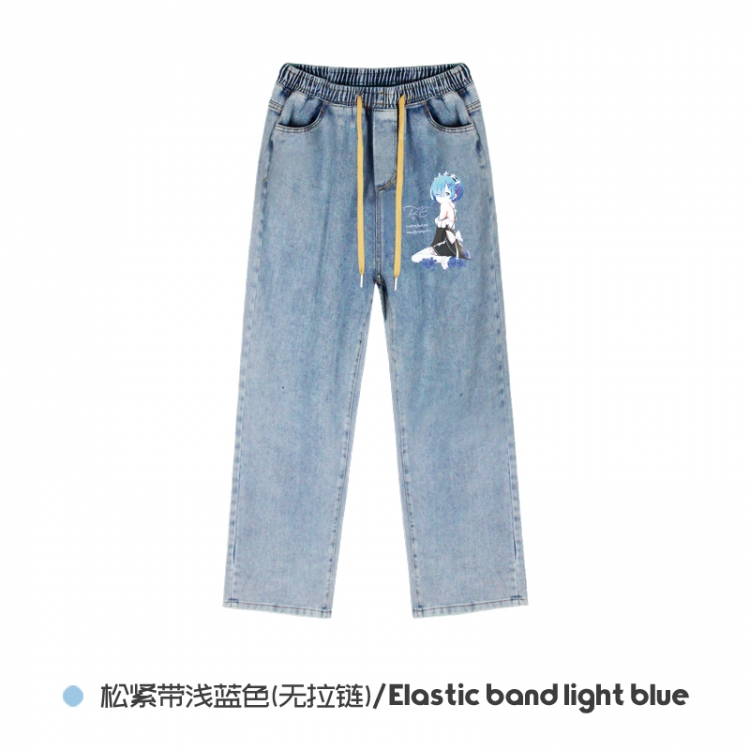Re:Zero kara Hajimeru Isekai Seikatsu Elasticated No-Zip Denim Trousers from M to 3XL  NZCK02-5