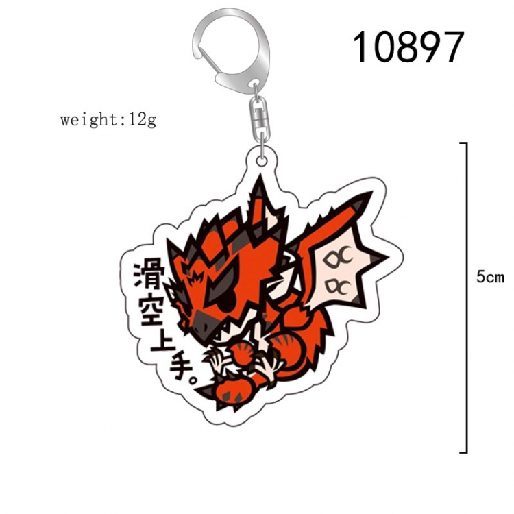Monster Hunter Anime acrylic Key Chain  price for 5 pcs 10897
