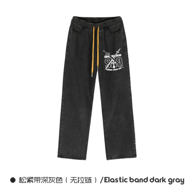 Sword Art Online Elasticated No-Zip Denim Trousers from M to 3XL  NZCK01-13
