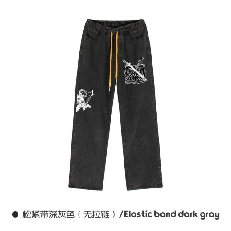 Sword Art Online Elasticated No-Zip Denim Trousers from M to 3XL  NZCK01-8