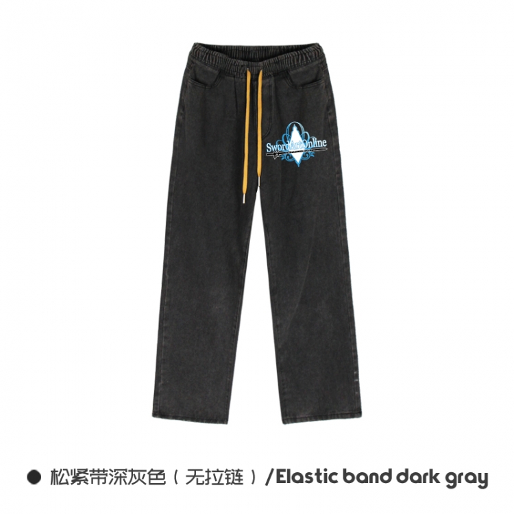 Sword Art Online Elasticated No-Zip Denim Trousers from M to 3XL NZCK01-7