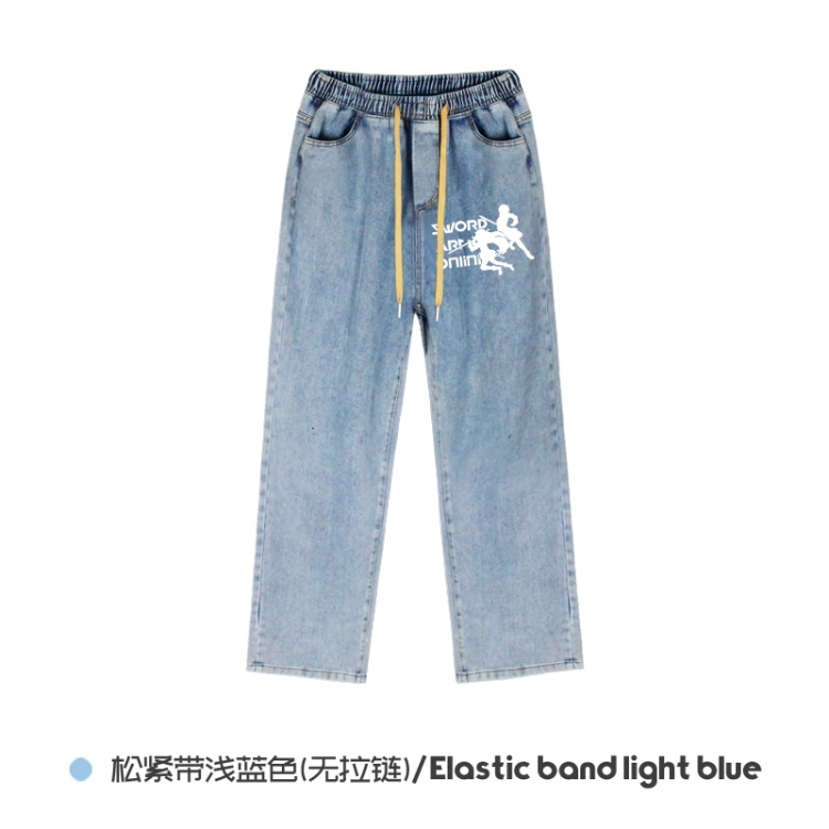 Sword Art Online Elasticated No-Zip Denim Trousers from M to 3XL  NZCK02-12