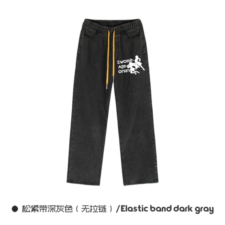 Sword Art Online Elasticated No-Zip Denim Trousers from M to 3XL  NZCK01-12