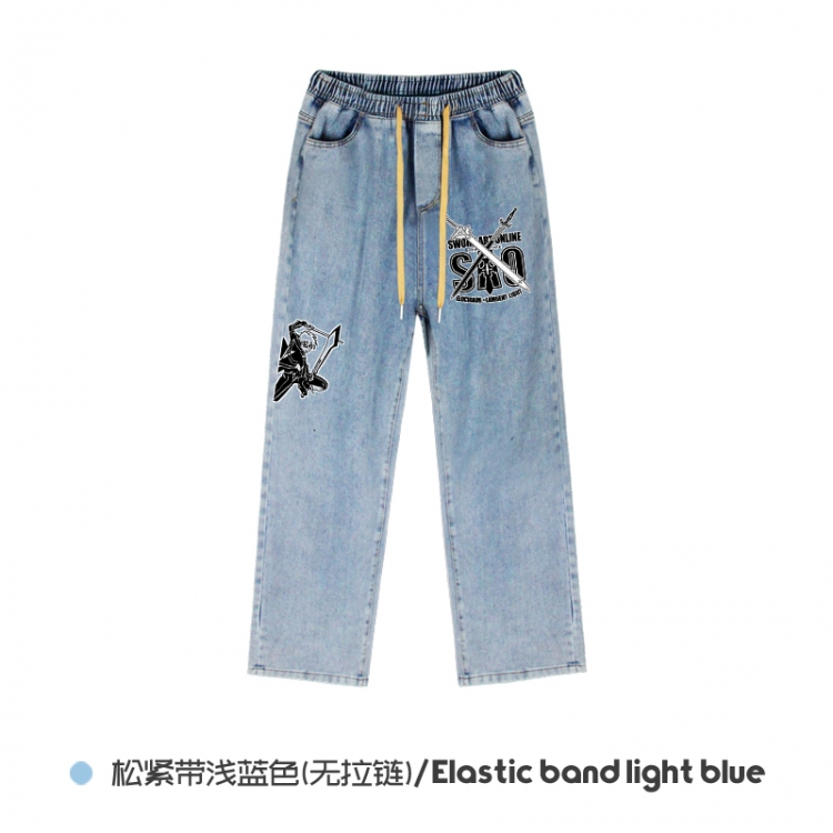 Sword Art Online Elasticated No-Zip Denim Trousers from M to 3XL  NZCK02-8
