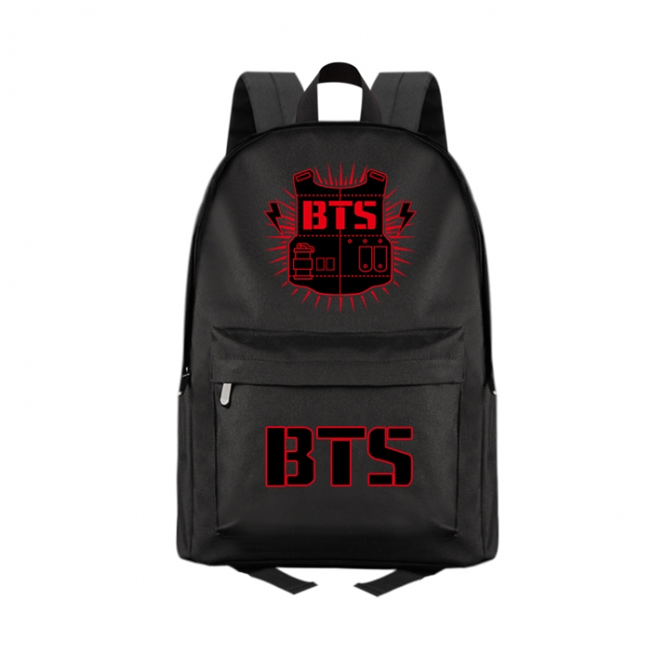 BTS Anime Print Zipper Canvas Multifunctional Storage Bag Backpack 41X29X16cm