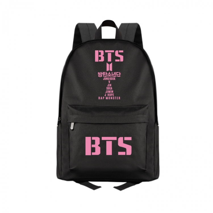 BTS Anime Print Zipper Canvas Multifunctional Storage Bag Backpack 41X29X16cm