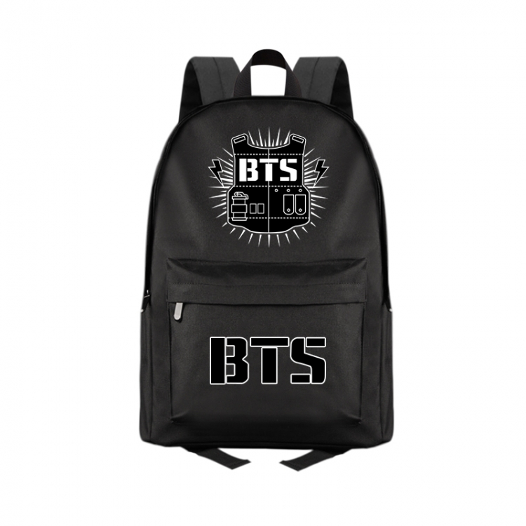 BTS Anime Print Zipper Canvas Multifunctional Storage Bag Backpack 41X29X16cm