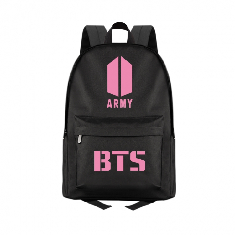 BTS Anime Print Zipper Canvas Multifunctional Storage Bag Backpack 41X29X16cm