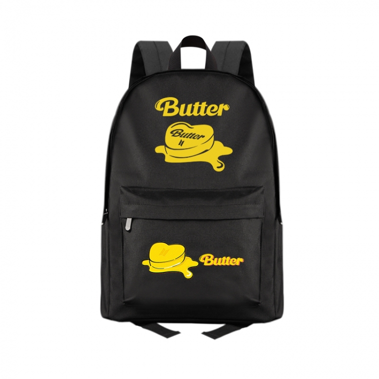 butter Anime Print Zipper Canvas Multifunctional Storage Bag Backpack 41X29X16cm