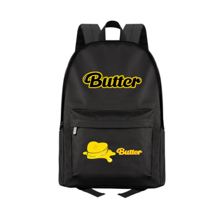 butter Anime Print Zipper Canvas Multifunctional Storage Bag Backpack 41X29X16cm