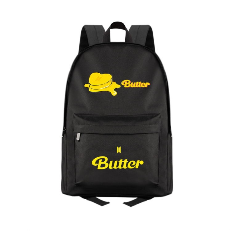 butter Anime Print Zipper Canvas Multifunctional Storage Bag Backpack 41X29X16cm