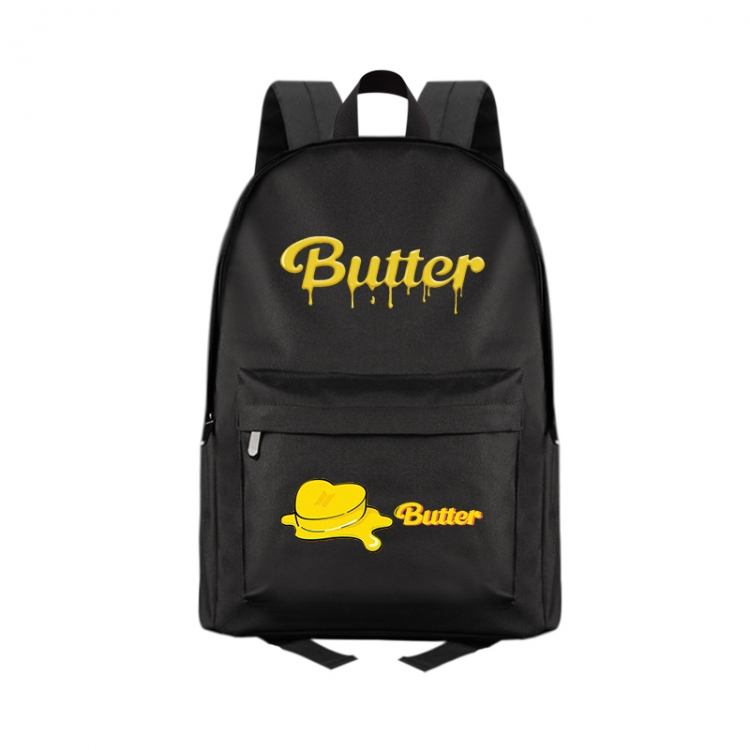 butter Anime Print Zipper Canvas Multifunctional Storage Bag Backpack 41X29X16cm