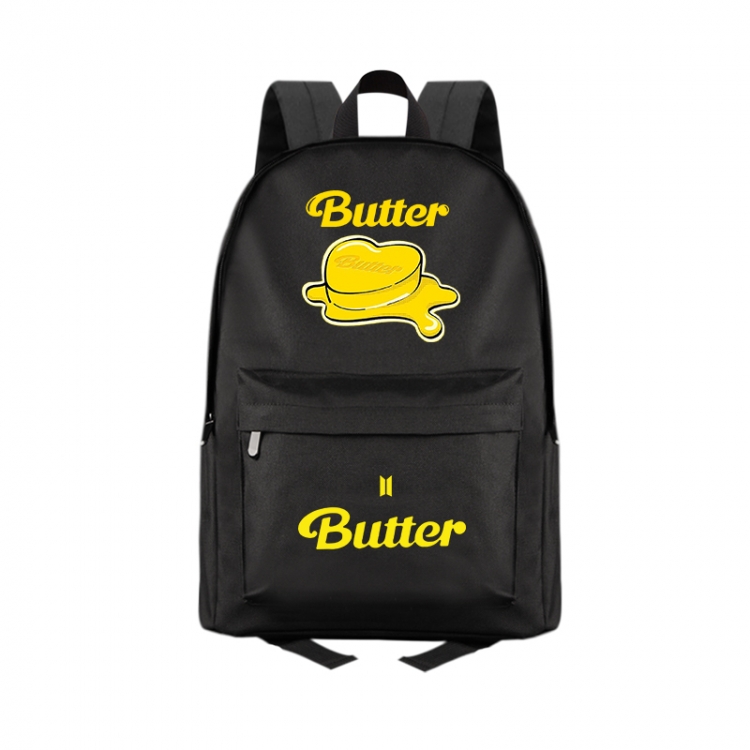 butter Anime Print Zipper Canvas Multifunctional Storage Bag Backpack 41X29X16cm