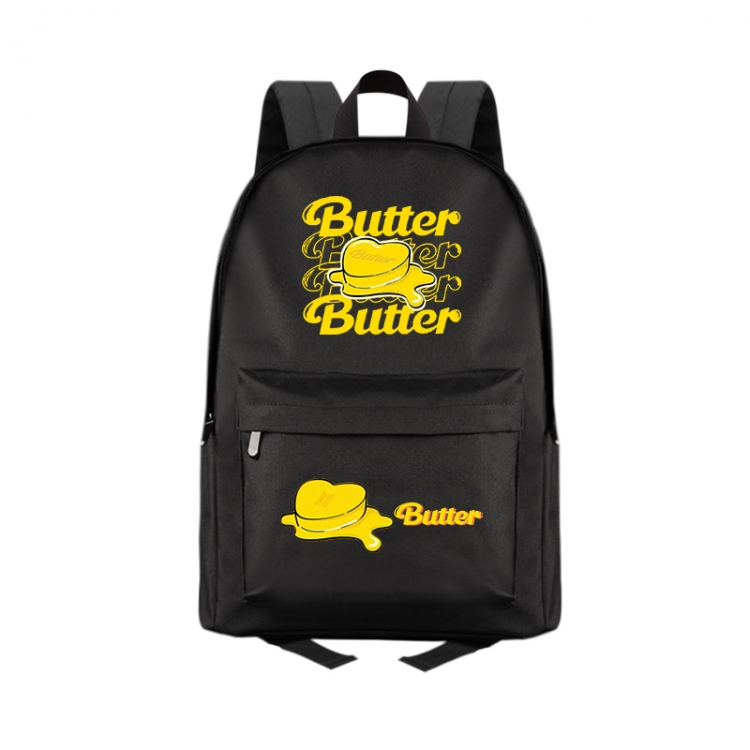 butter Anime Print Zipper Canvas Multifunctional Storage Bag Backpack 41X29X16cm