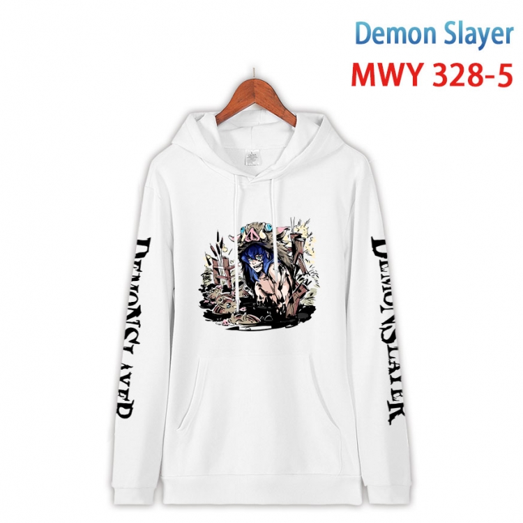 Demon Slayer Kimets Cartoon Sleeve Hooded Patch Pocket Cotton Sweatshirt from S to 4XL MWY 328 5