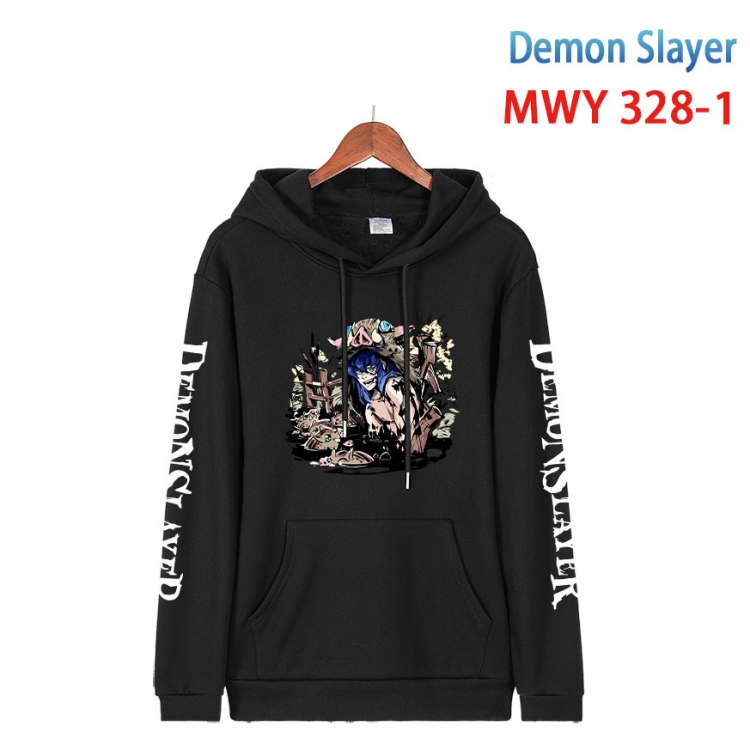 Demon Slayer Kimets Cartoon Sleeve Hooded Patch Pocket Cotton Sweatshirt from S to 4XL MWY 328 1