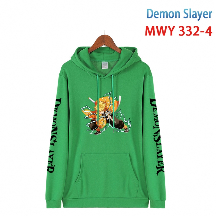 Demon Slayer Kimets Cartoon Sleeve Hooded Patch Pocket Cotton Sweatshirt from S to 4XL MWY 332 4