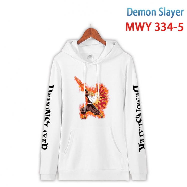 Demon Slayer Kimets Cartoon Sleeve Hooded Patch Pocket Cotton Sweatshirt from S to 4XL MWY 334 5