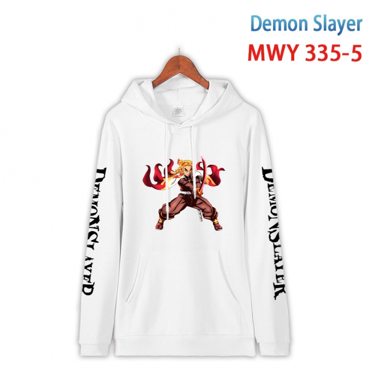 Demon Slayer Kimets Cartoon Sleeve Hooded Patch Pocket Cotton Sweatshirt from S to 4XL MWY 335 5