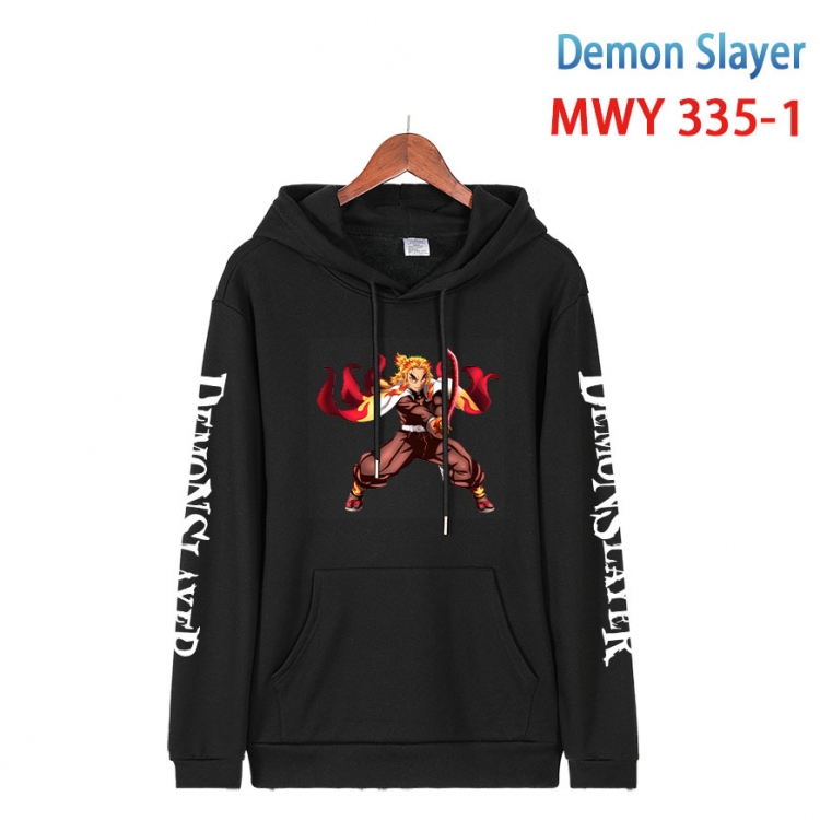 Demon Slayer Kimets Cartoon Sleeve Hooded Patch Pocket Cotton Sweatshirt from S to 4XL MWY 335 1