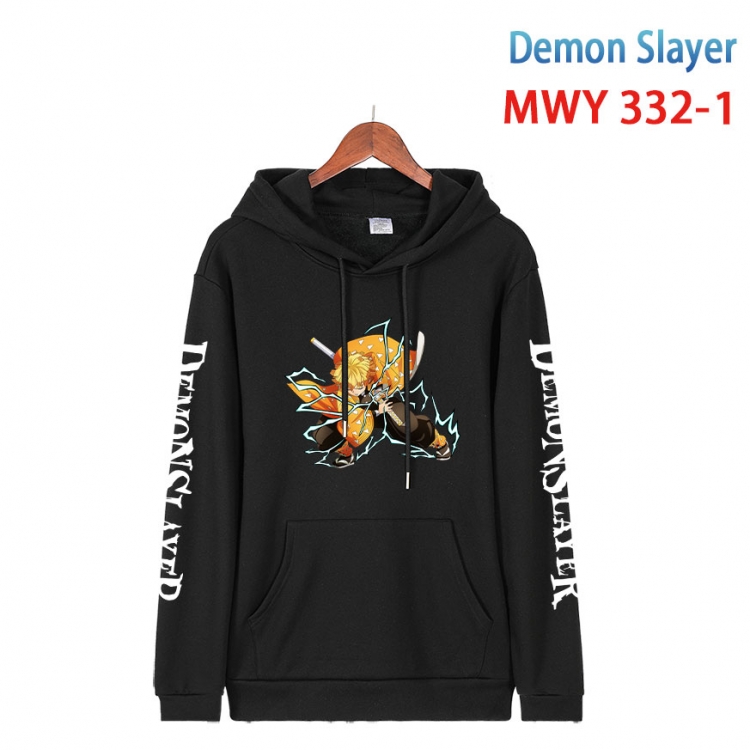 Demon Slayer Kimets Cartoon Sleeve Hooded Patch Pocket Cotton Sweatshirt from S to 4XL  MWY 332 1